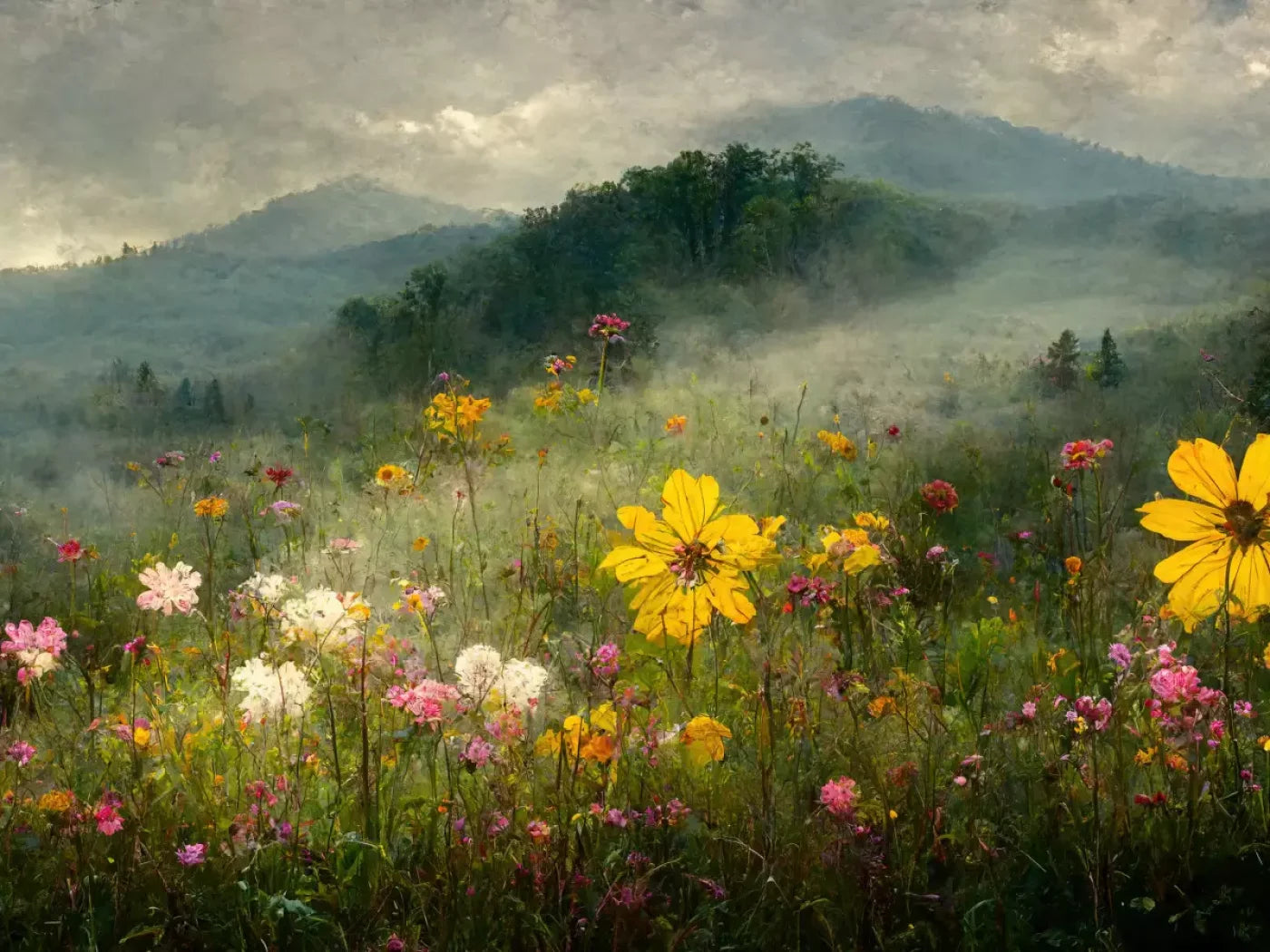 Mountain Meadow 10X8 Fleece ( 120 X 96 Inch ) Backdrop