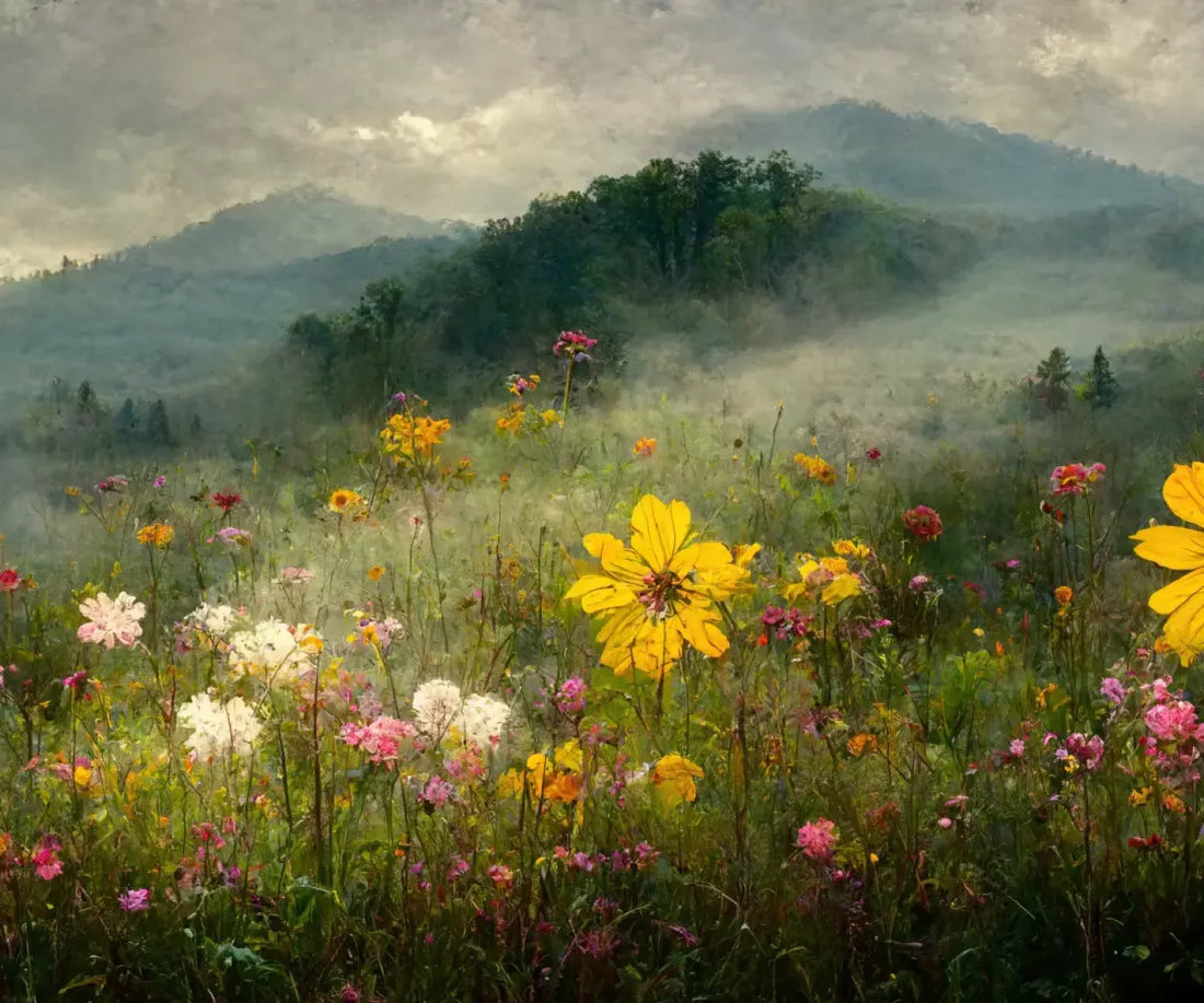 Mountain Meadow 5X42 Fleece ( 60 X 50 Inch ) Backdrop