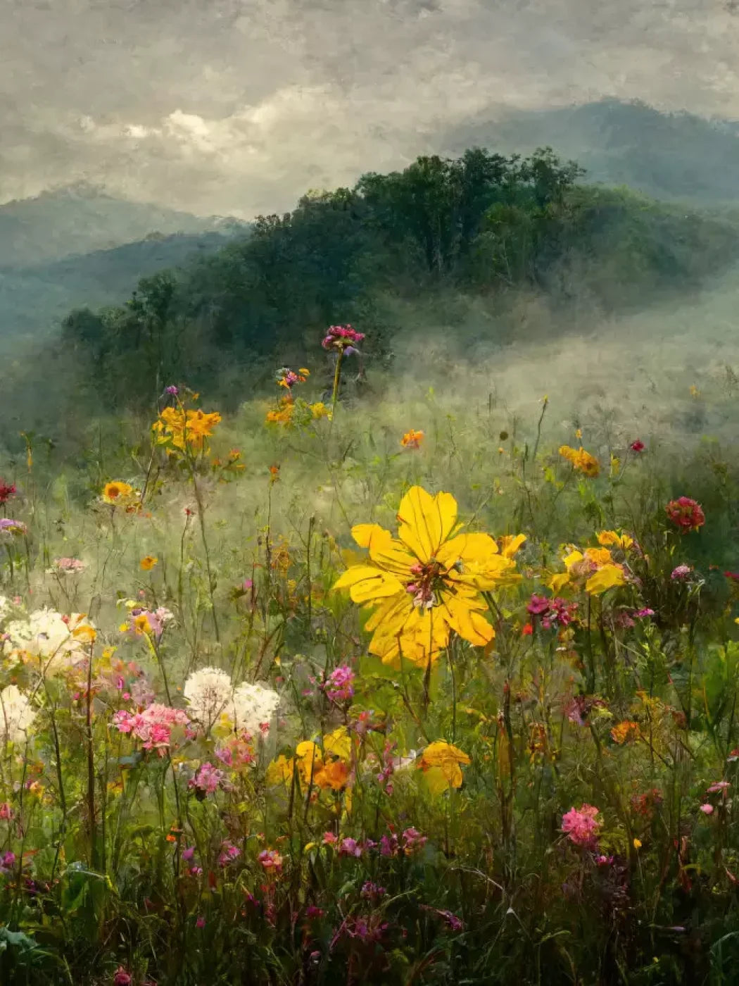 Mountain Meadow 8X10 Fleece ( 96 X 120 Inch ) Backdrop