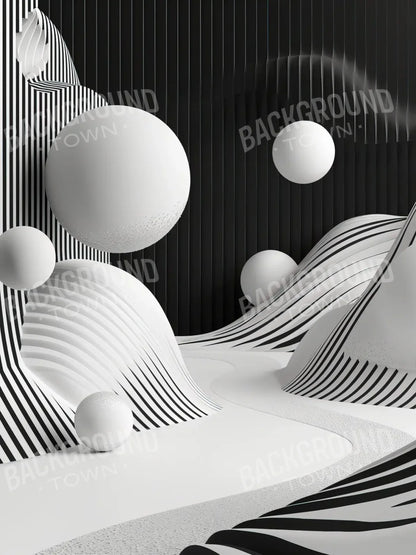 Monochrome Flow 2 6’x8’ Fleece (72 x 96 inch) Backdrop