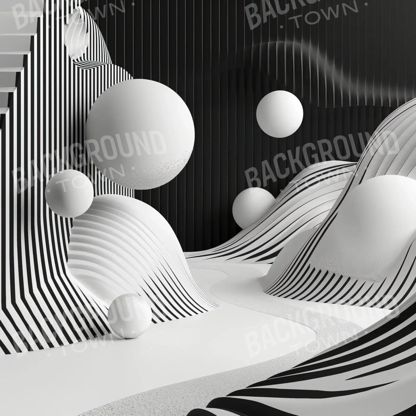 Monochrome Flow 2 8’x8’ Fleece (96 x 96 inch) Backdrop