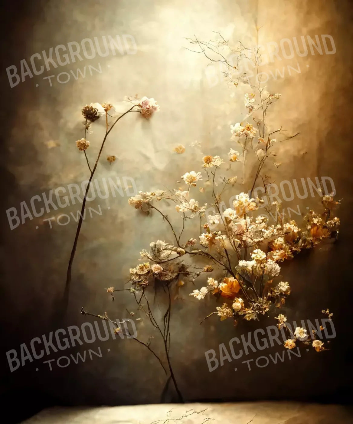 Beige Floral Backdrop for Photography