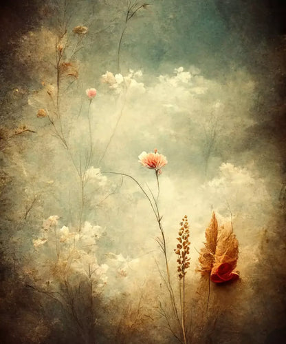 Beige Floral Backdrop for Photography