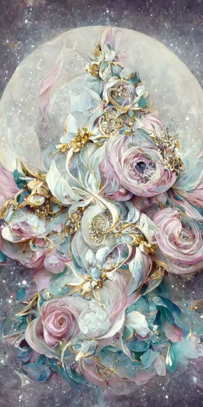 Moon Roses 10X20 Ultracloth ( 120 X 240 Inch ) Backdrop