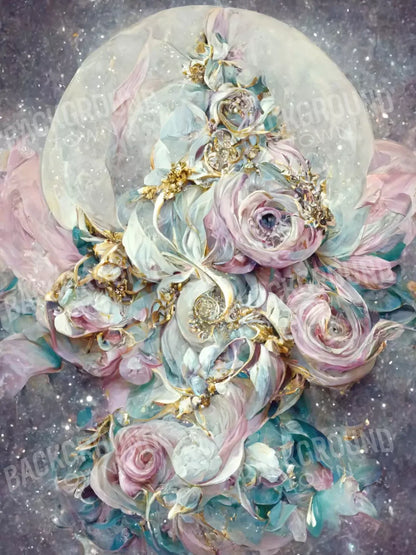 Moon Roses 5X68 Fleece ( 60 X 80 Inch ) Backdrop