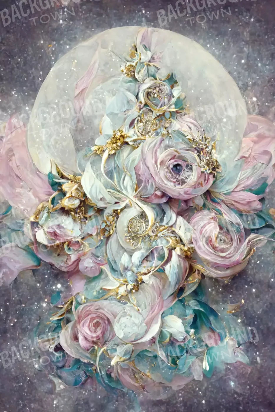 Moon Roses 5X8 Ultracloth ( 60 X 96 Inch ) Backdrop