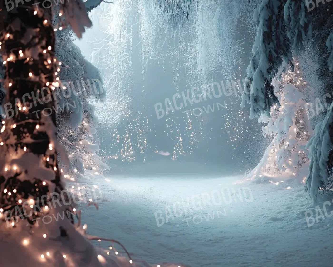 Moonlit Winter Walk 10’x8’ Fleece (120 x 96 inch) Backdrop