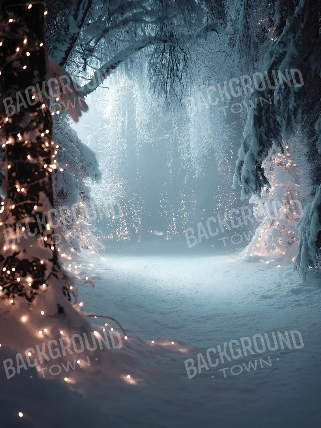 Moonlit Winter Walk 6’x8’ Fleece (72 x 96 inch) Backdrop