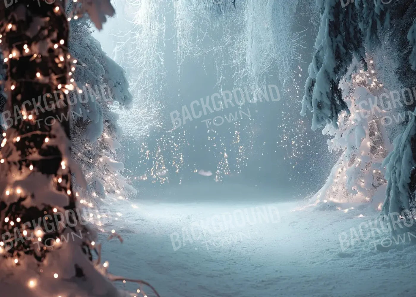 Moonlit Winter Walk 7’x5’ UltraCloth (84 x 60 inch) Backdrop