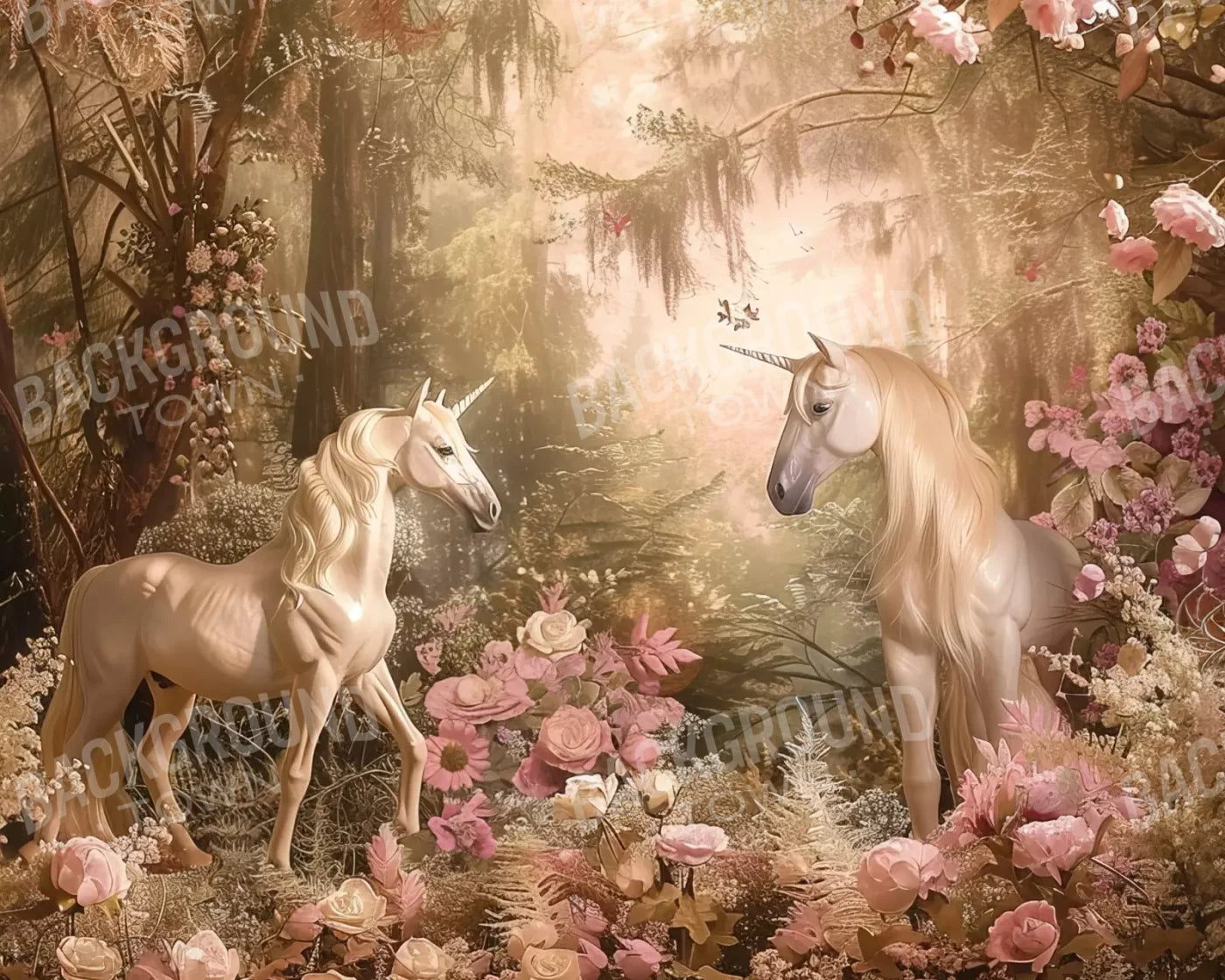 Mornings With Unicorns 10’X8’ Fleece (120 X 96 Inch) Backdrop