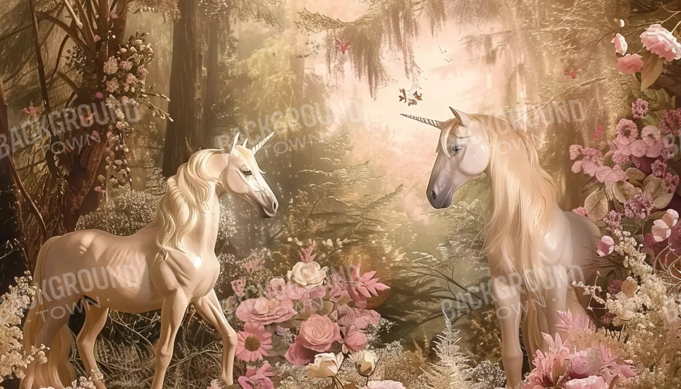 Mornings With Unicorns 14’X8’ Ultracloth (168 X 96 Inch) Backdrop