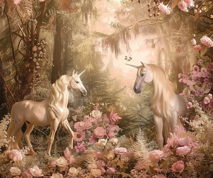 Mornings With Unicorns 5’X4’2 Fleece (60 X 50 Inch) Backdrop