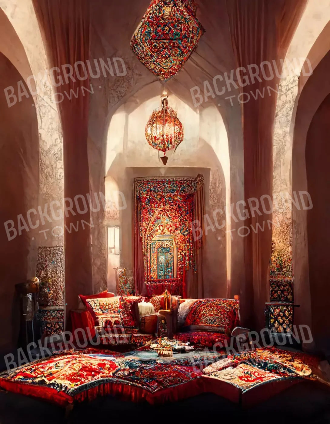 Moroccan Oasis 1 8X12 6’X8’ Fleece (72 X 96 Inch) Backdrop