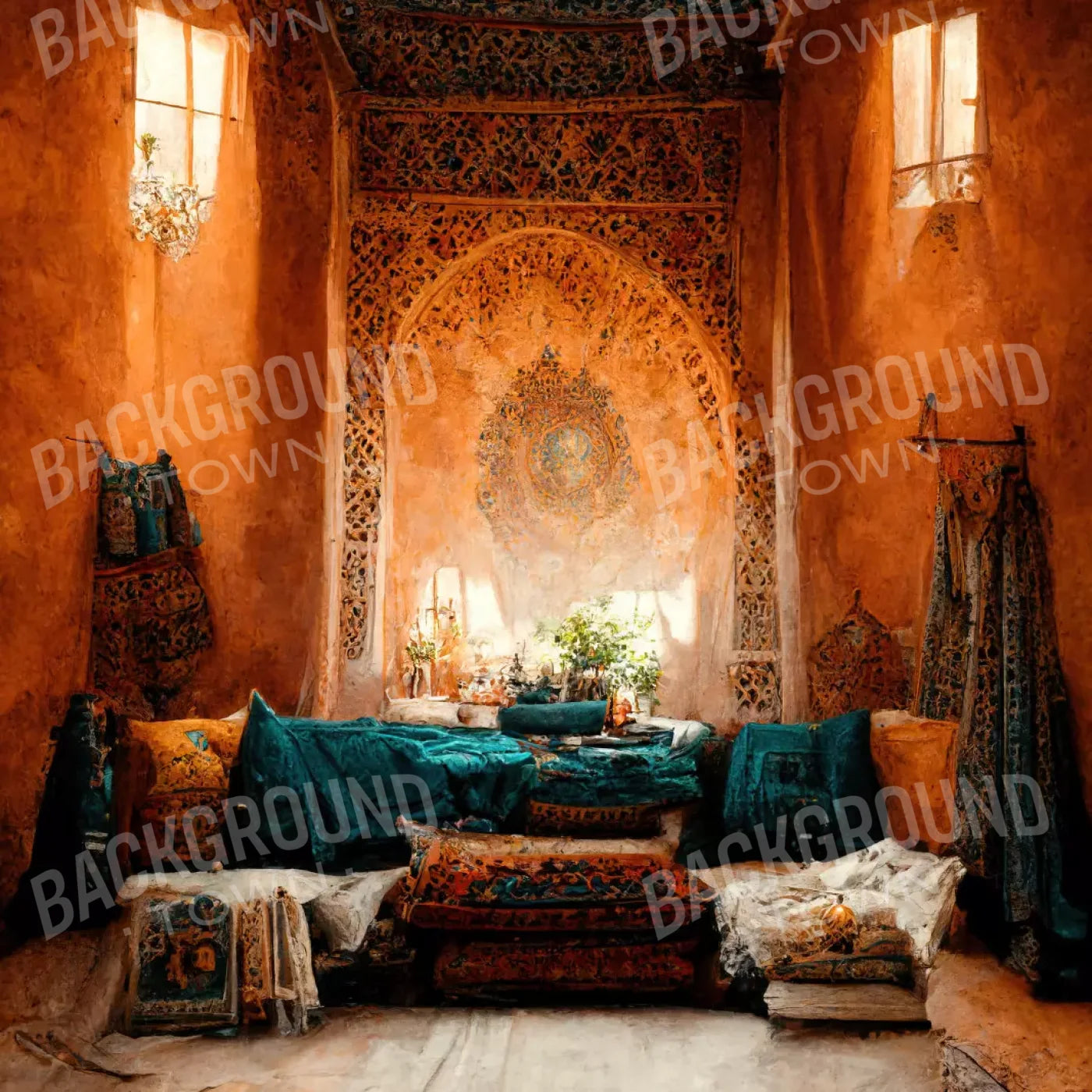 Moroccan Oasis 2 8X12 10X10 Ultracloth ( 120 X Inch ) Backdrop