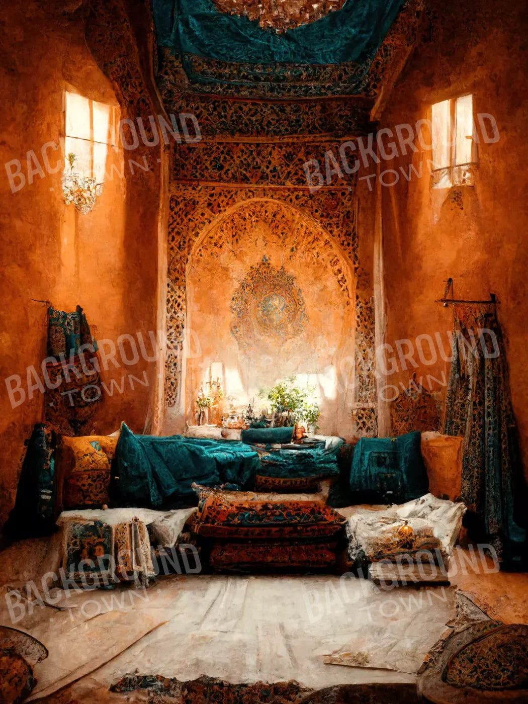 Moroccan Oasis 2 8X12 5X7 Ultracloth ( 60 X 84 Inch ) Backdrop