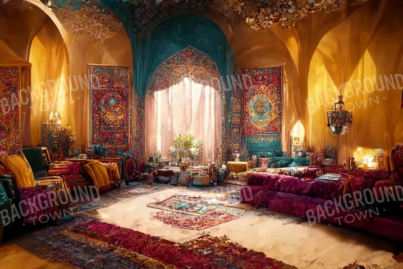 Moroccan Oasis 3 8X5 Ultracloth ( 96 X 60 Inch ) Backdrop