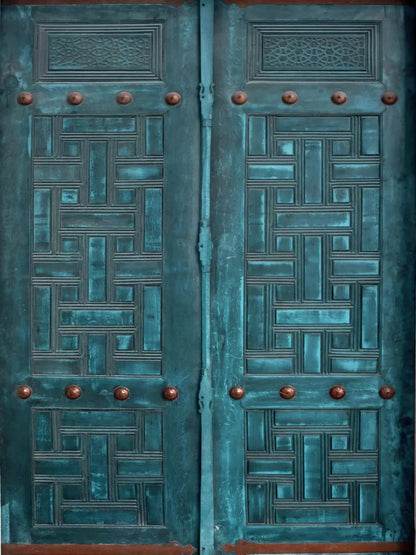 Moroccan Teal 8X10 Fleece ( 96 X 120 Inch ) Backdrop