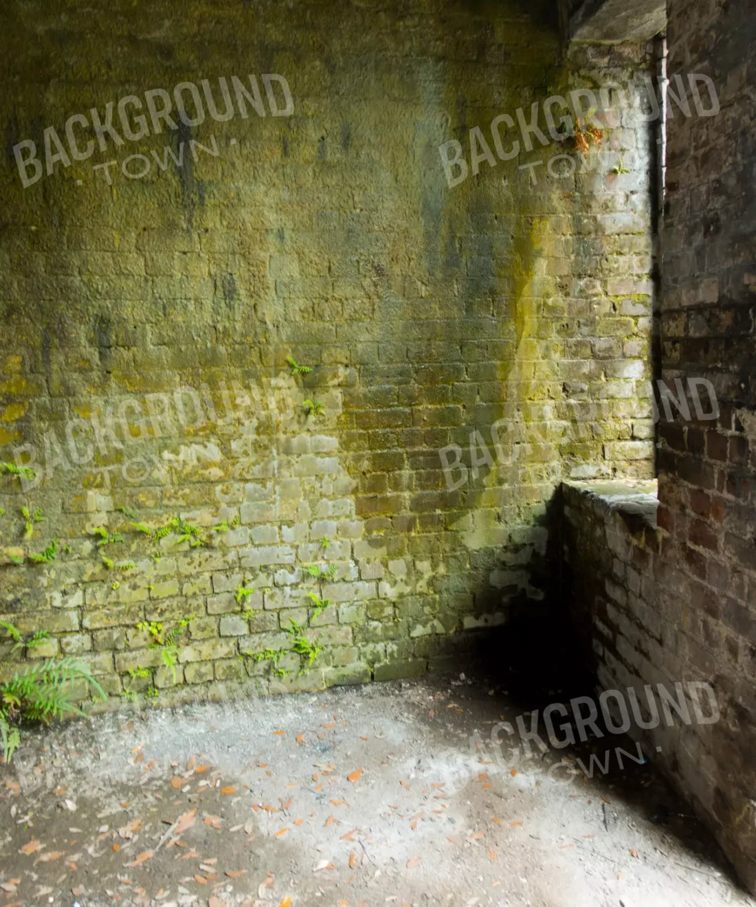 Green Brick and Stone Backdrop for Photography