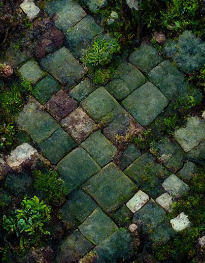 Mossy Flagstone 6X8 Fleece ( 72 X 96 Inch ) Backdrop