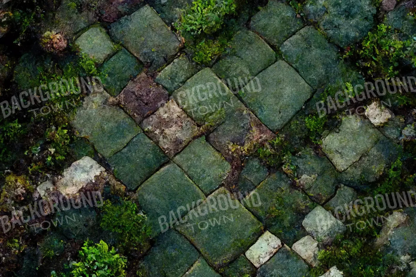 Mossy Flagstone 8X5 Ultracloth ( 96 X 60 Inch ) Backdrop