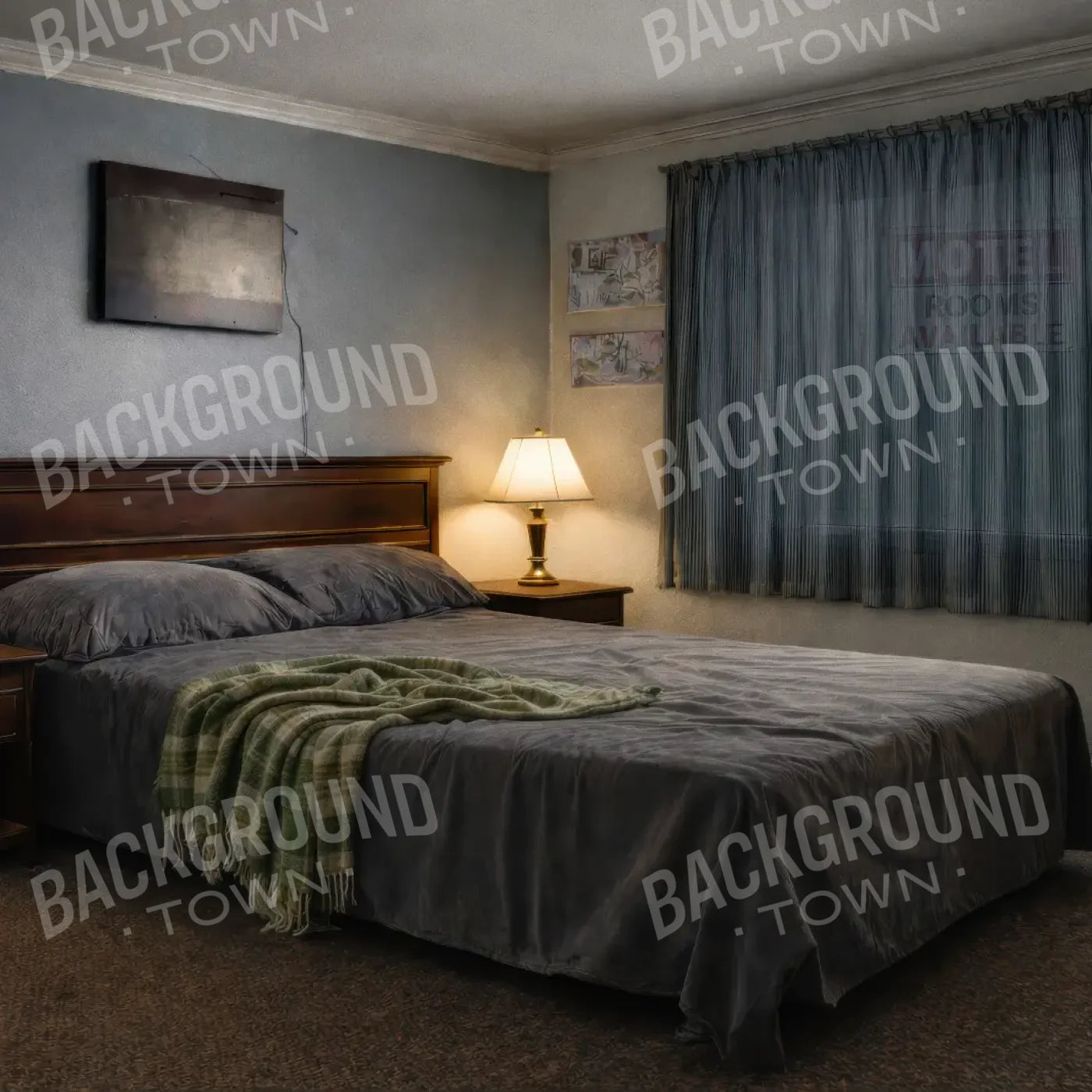 Motel Room 8’x8’ Fleece (96 x 96 inch) Backdrop