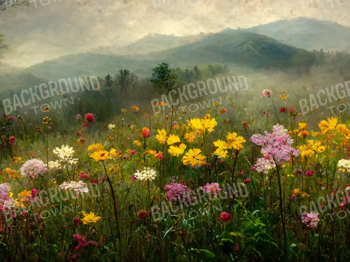 Mountain Meadows 68X5 Fleece ( 80 X 60 Inch ) Backdrop