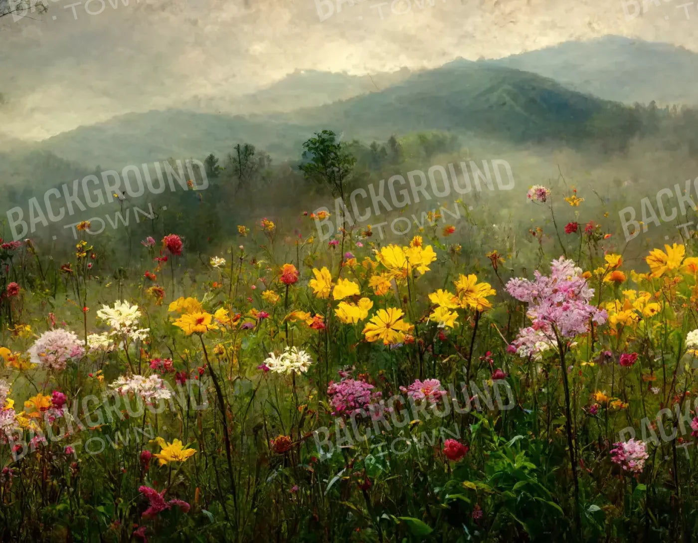 Mountain Meadows 8X6 Fleece ( 96 X 72 Inch ) Backdrop