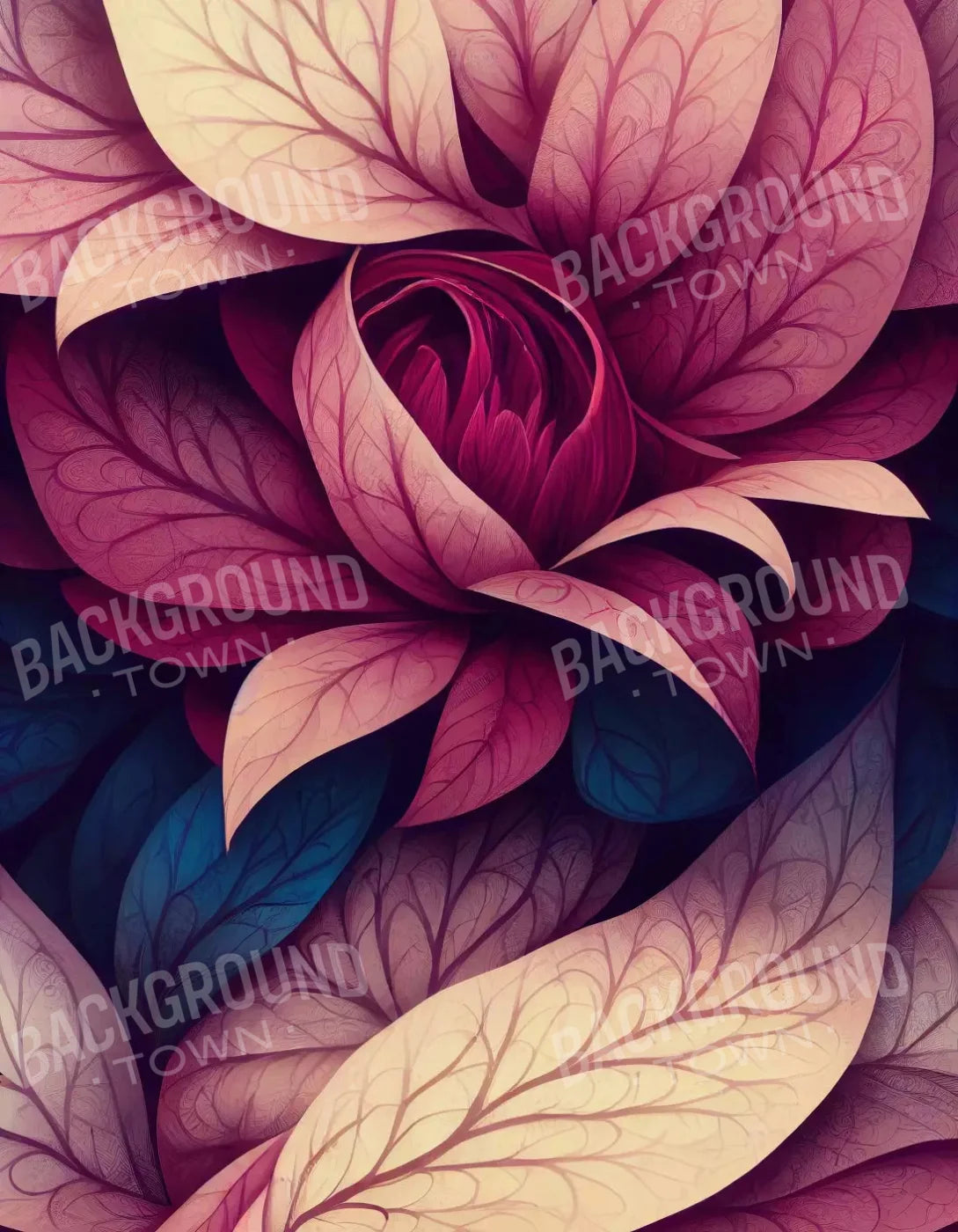 Mulberry Petals 6X8 Fleece ( 72 X 96 Inch ) Backdrop