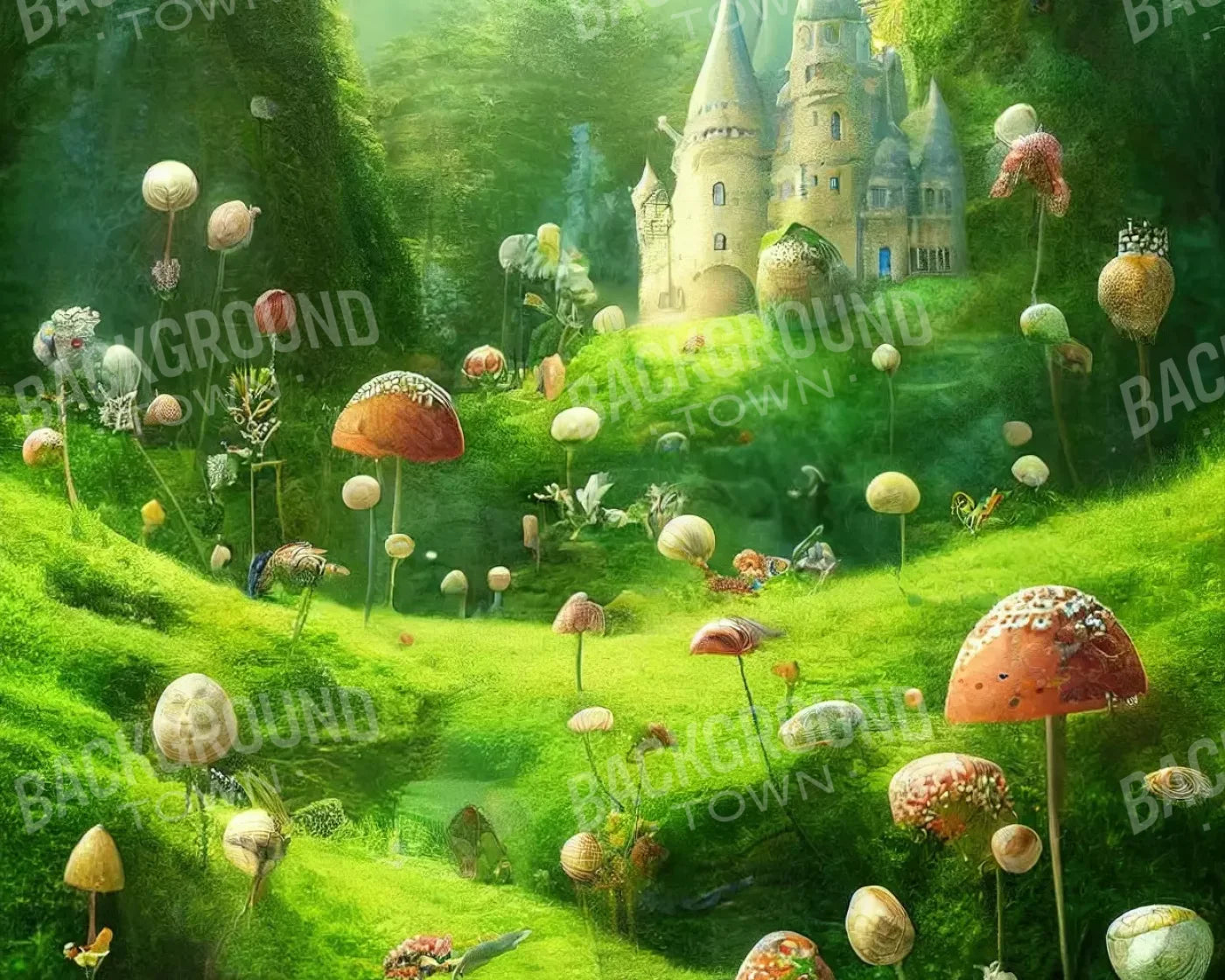 Mushroom Kingdom 10’X8’ Fleece (120 X 96 Inch) Backdrop