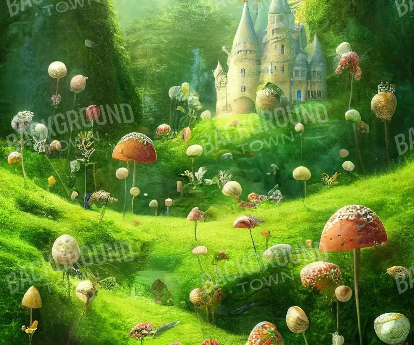 Mushroom Kingdom 5’X4’2 Fleece (60 X 50 Inch) Backdrop