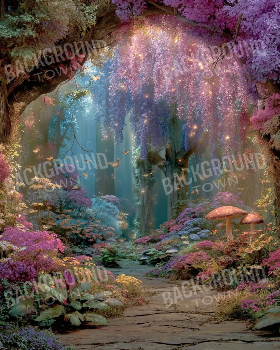 Mystical Fairy Garden 8’x10’ Fleece (96 x 120 inch) Backdrop