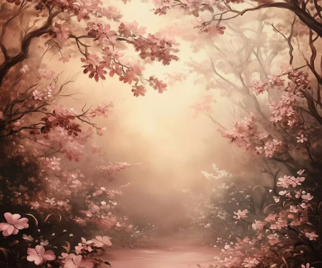 Mystical Forest Red 5’X4’2 Fleece (60 X 50 Inch) Backdrop
