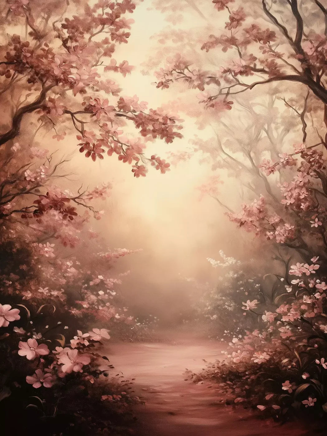 Mystical Forest Red 5’X6’8 Fleece (60 X 80 Inch) Backdrop