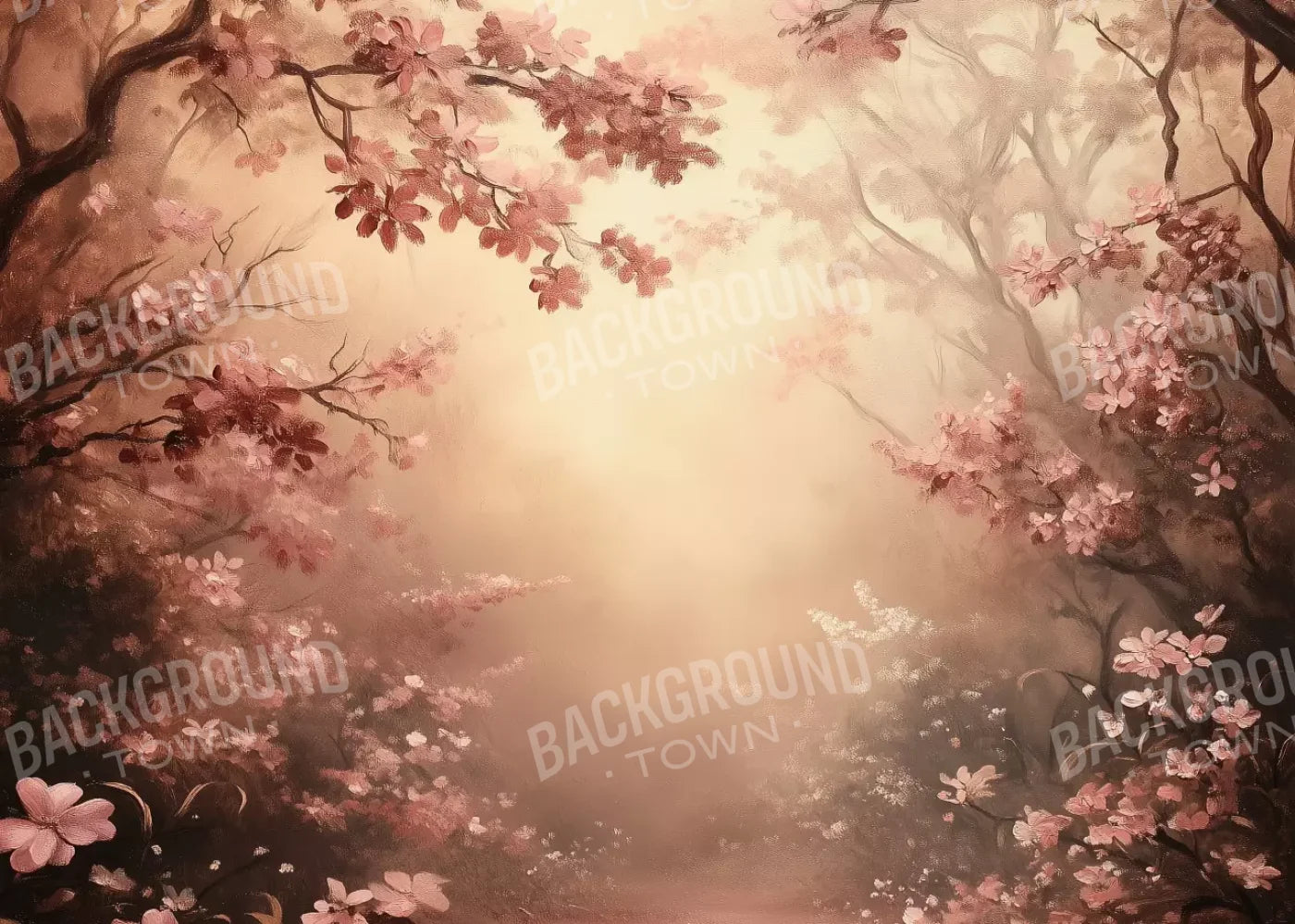 Mystical Forest Red 7’X5’ Ultracloth (84 X 60 Inch) Backdrop