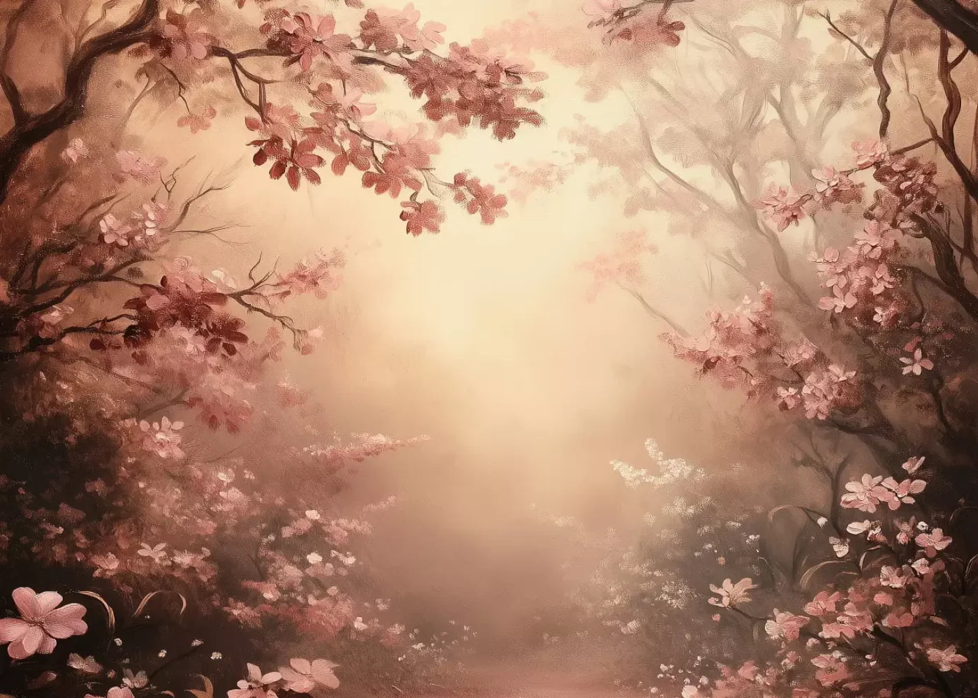 Mystical Forest Red 7’X5’ Ultracloth (84 X 60 Inch) Backdrop