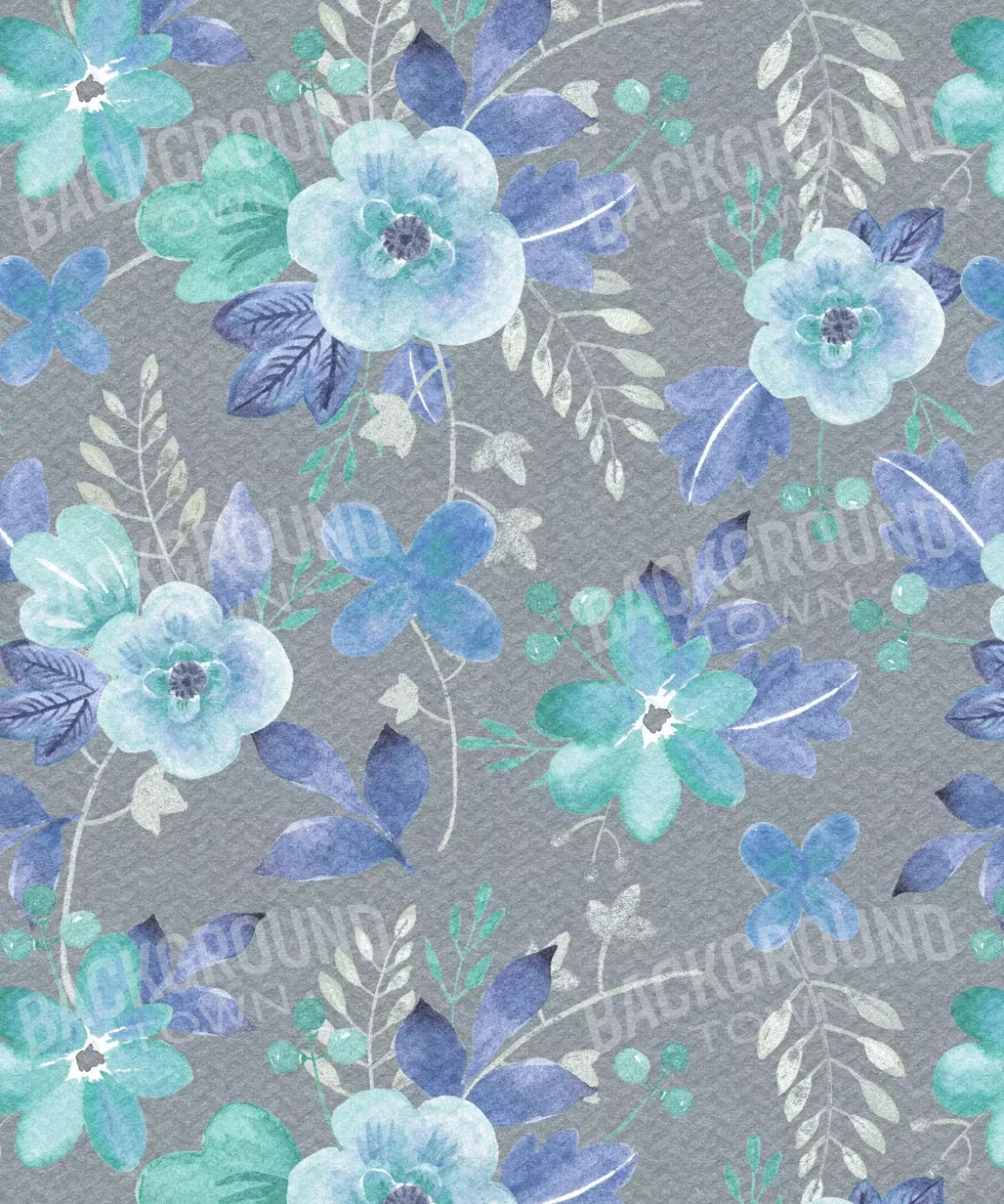 Gray Floral Backdrop for Photography