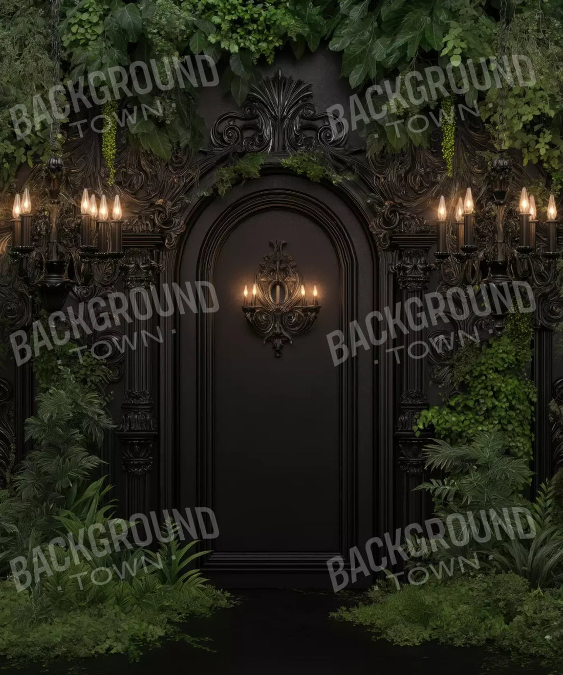 Black Green Backdrop for Photography