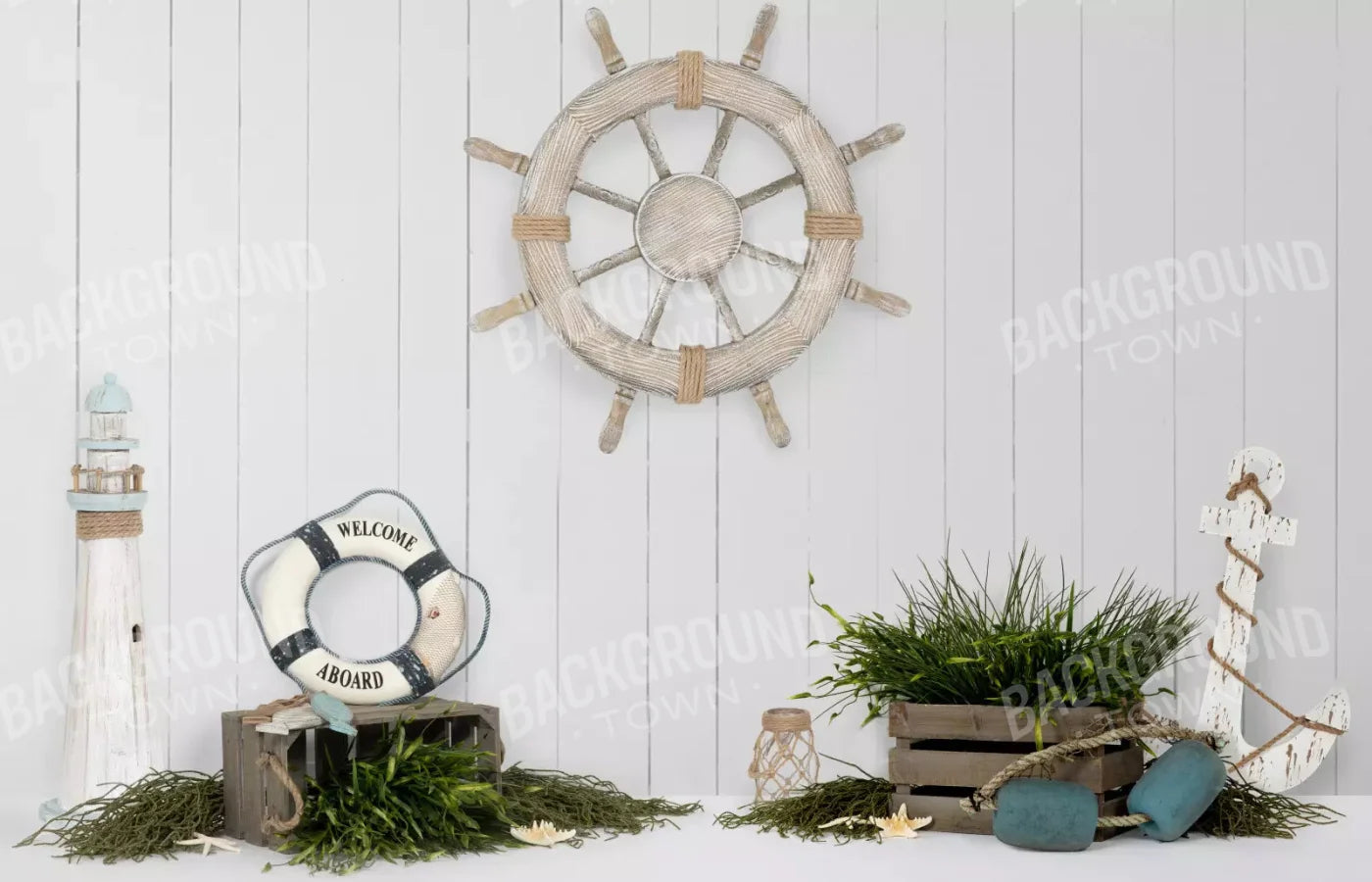 Nautical Blues 12X8 Ultracloth ( 144 X 96 Inch ) Backdrop