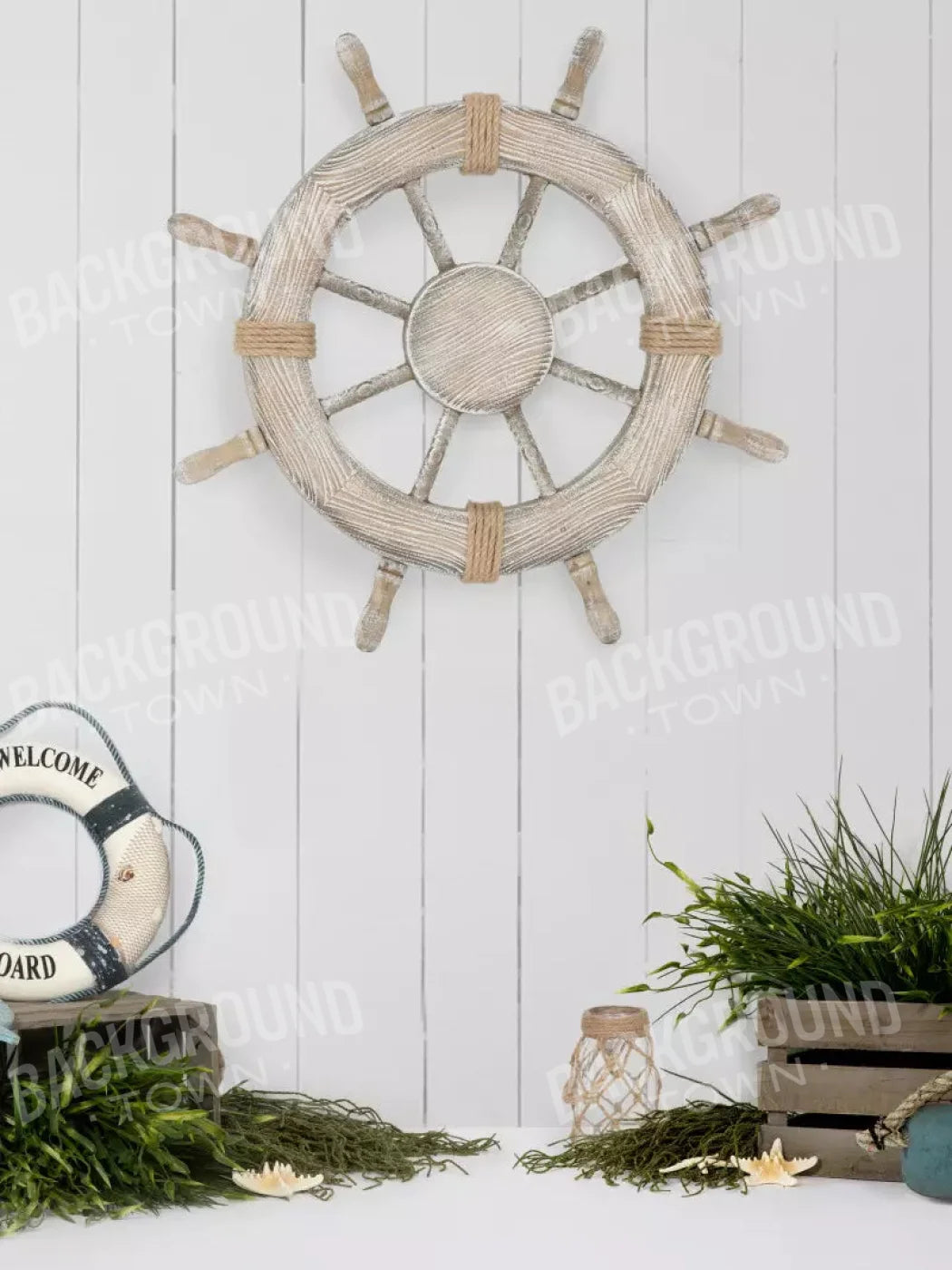 Nautical Blues 5X68 Fleece ( 60 X 80 Inch ) Backdrop