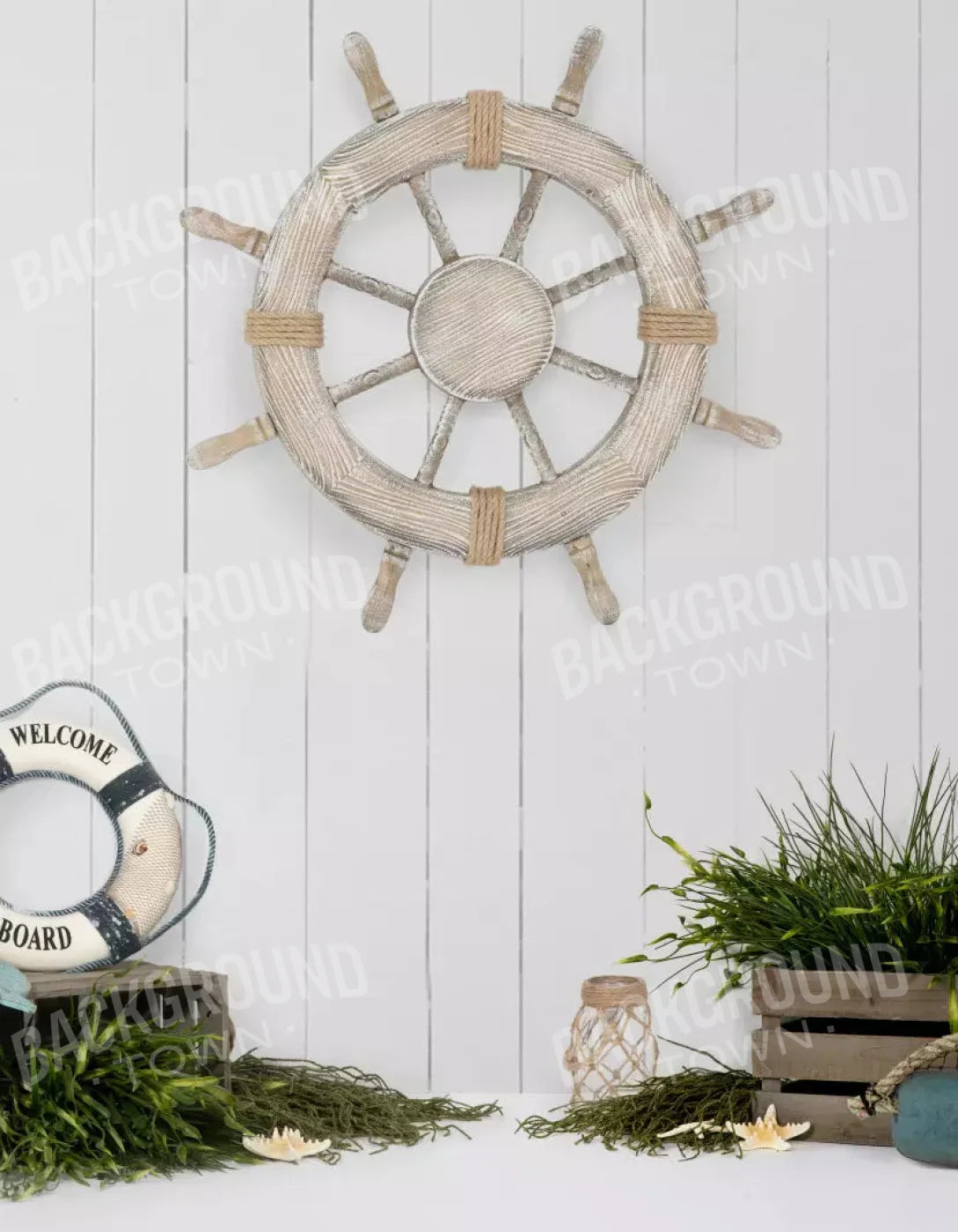 Nautical Blues 6X8 Fleece ( 72 X 96 Inch ) Backdrop