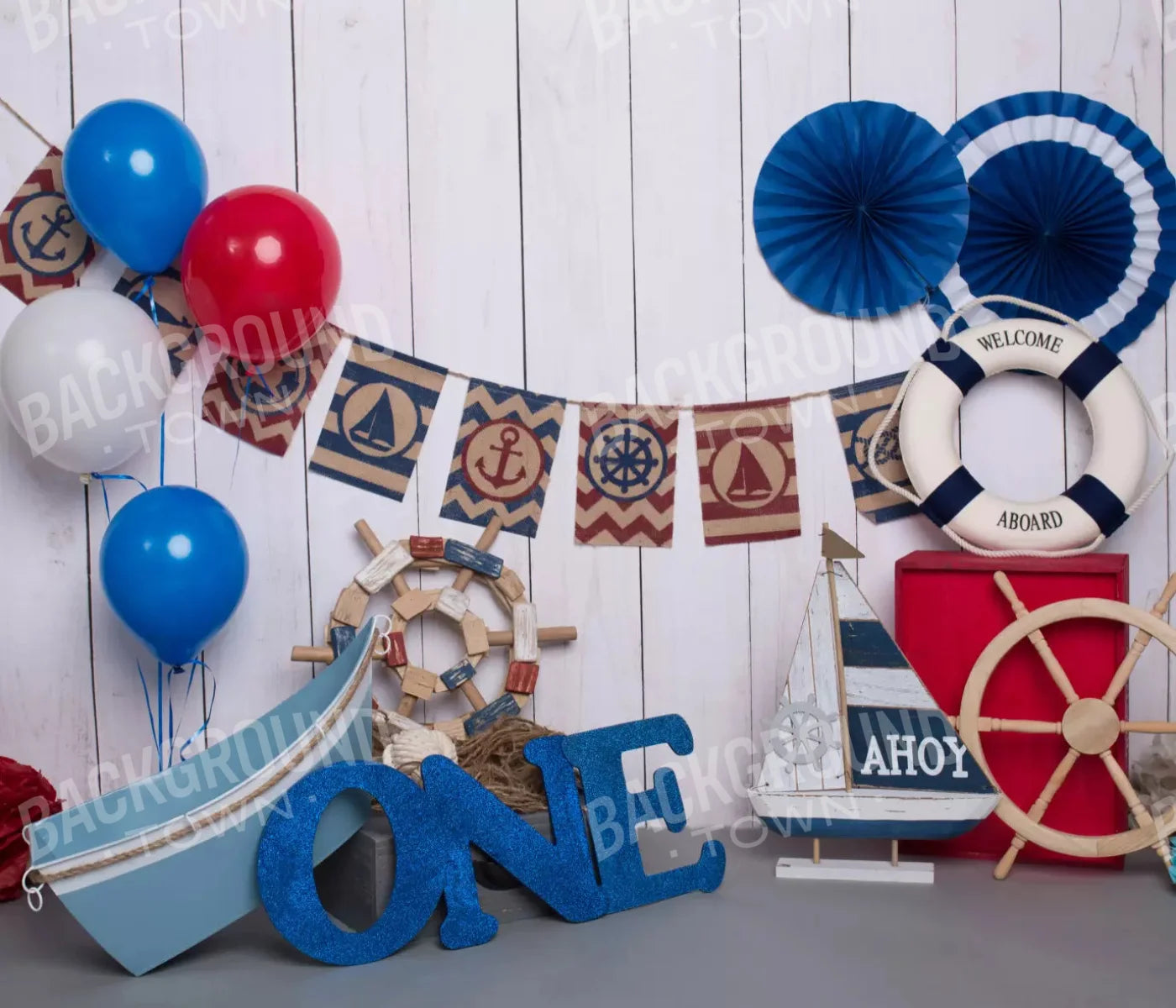 Nautical One 12X10 Ultracloth ( 144 X 120 Inch ) Backdrop