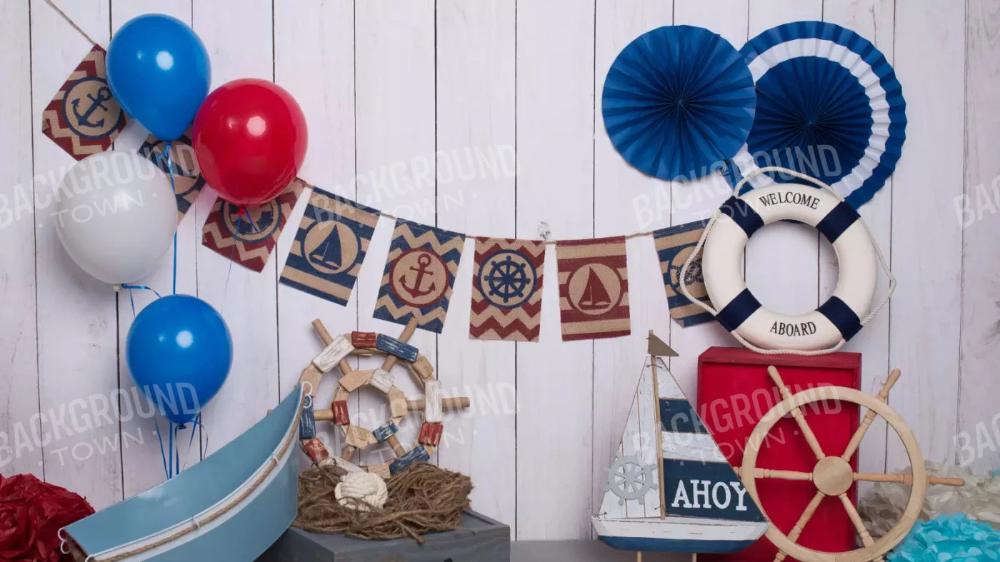 Nautical Party 14X8 Ultracloth ( 168 X 96 Inch ) Backdrop