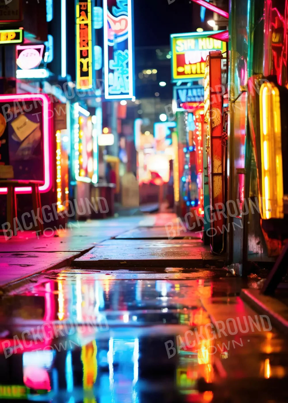 Neon Alley I 5X7 Ultracloth ( 60 X 84 Inch ) Backdrop