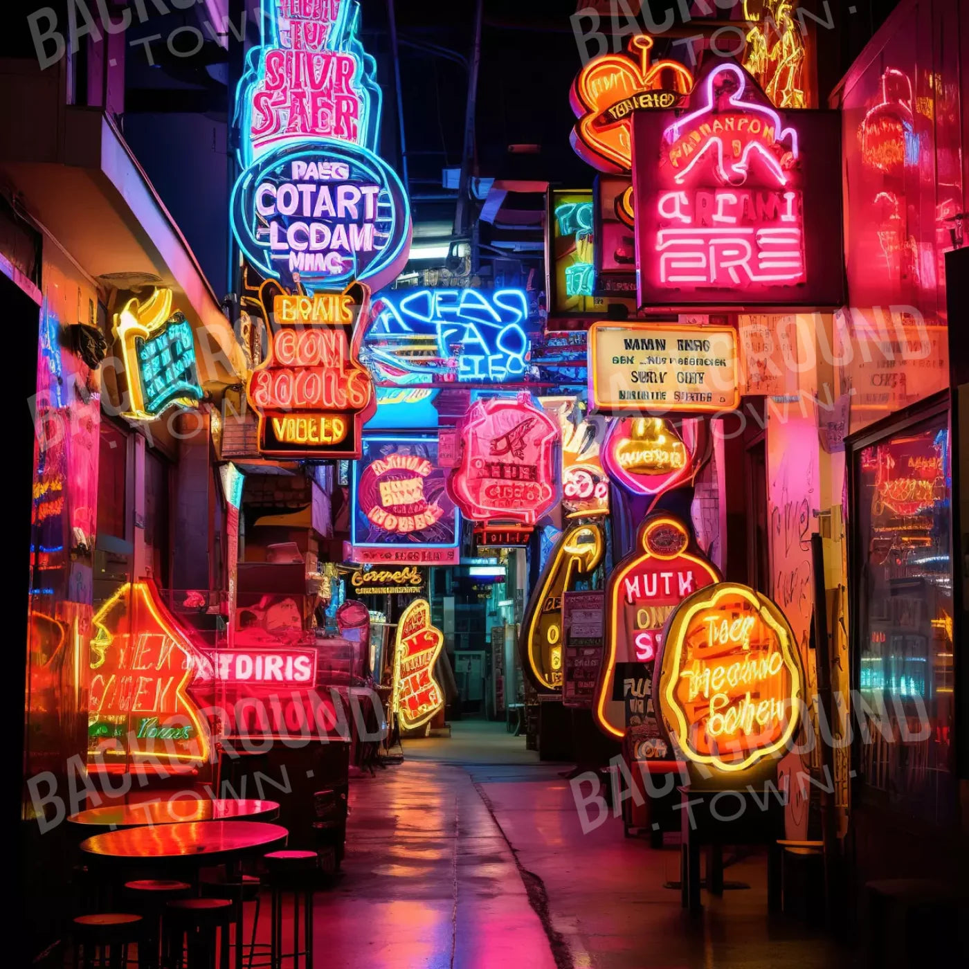 Neon Alley Ii 10X10 Ultracloth ( 120 X Inch ) Backdrop