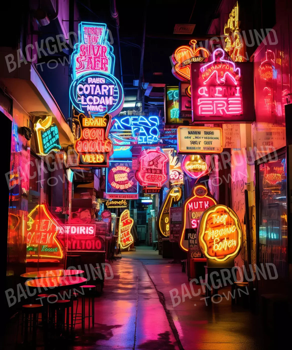 Neon Alley Ii 10X12 Ultracloth ( 120 X 144 Inch ) Backdrop