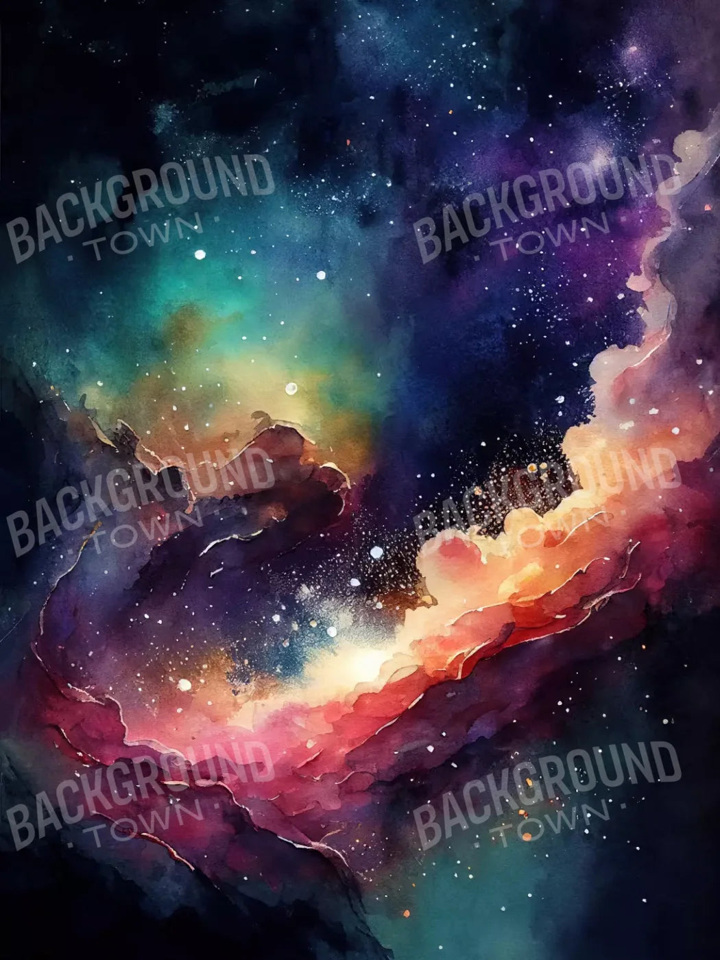 Neon Northern Lights 5X7 Ultracloth ( 60 X 84 Inch ) Backdrop