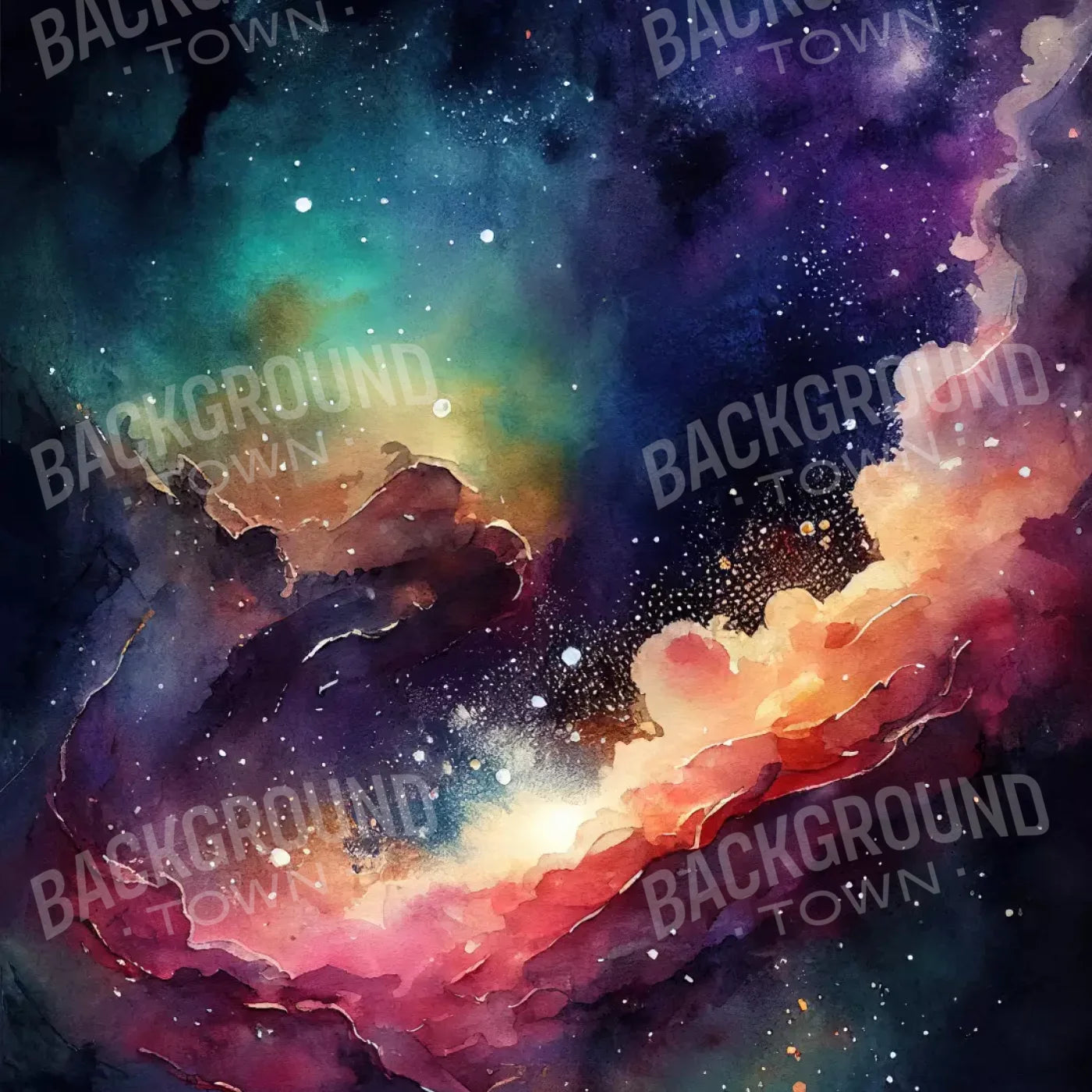 Neon Northern Lights 8X8 Fleece ( 96 X Inch ) Backdrop