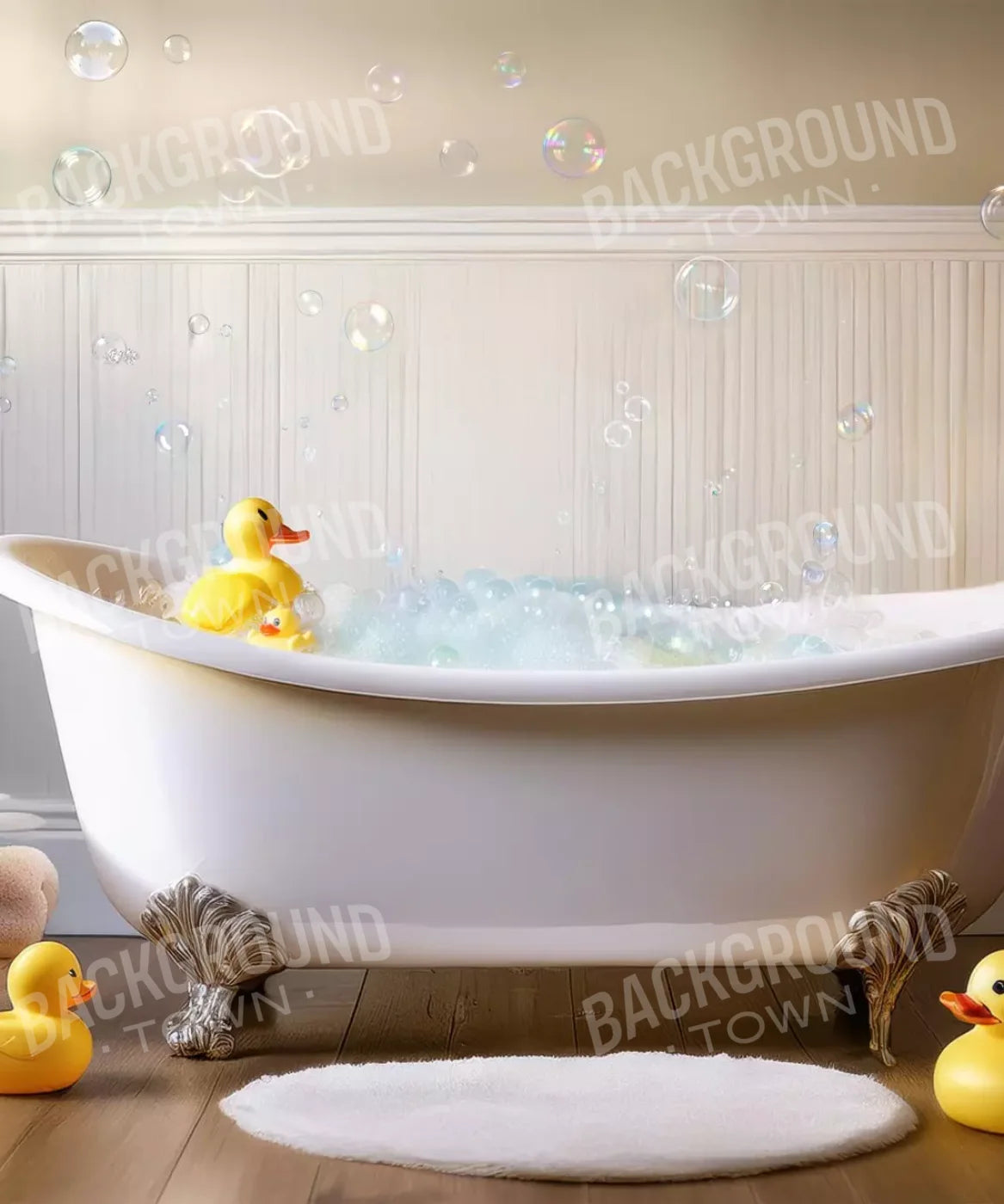 Neutral Rubber Duckie Bath 10’X12’ Ultracloth (120 X 144 Inch) Backdrop