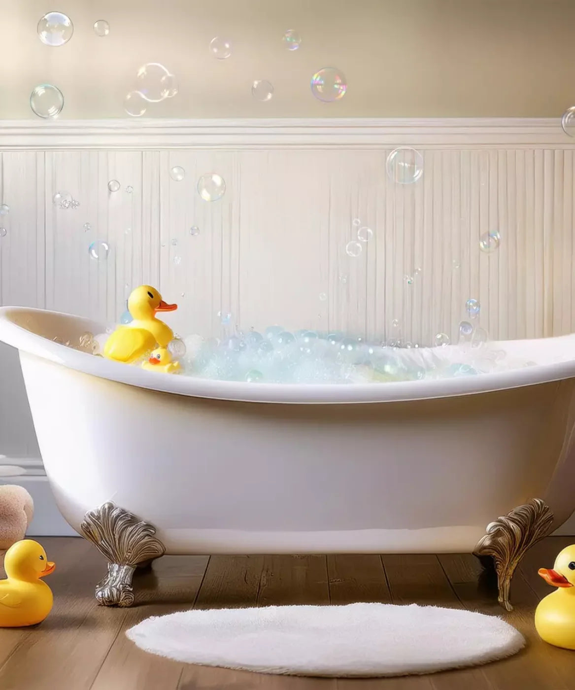 Neutral Rubber Duckie Bath 10’X12’ Ultracloth (120 X 144 Inch) Backdrop