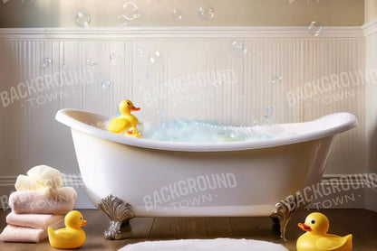 Neutral Rubber Duckie Bath 12’X8’ Ultracloth (144 X 96 Inch) Backdrop